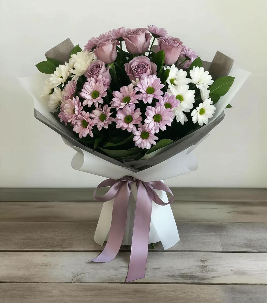 Букет цветов из: Хризантемы и Розы в Кабехабле
