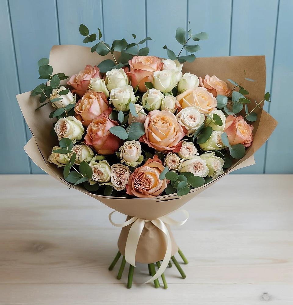 Букет цветов из: Альстромерии и Розы в Кабехабле