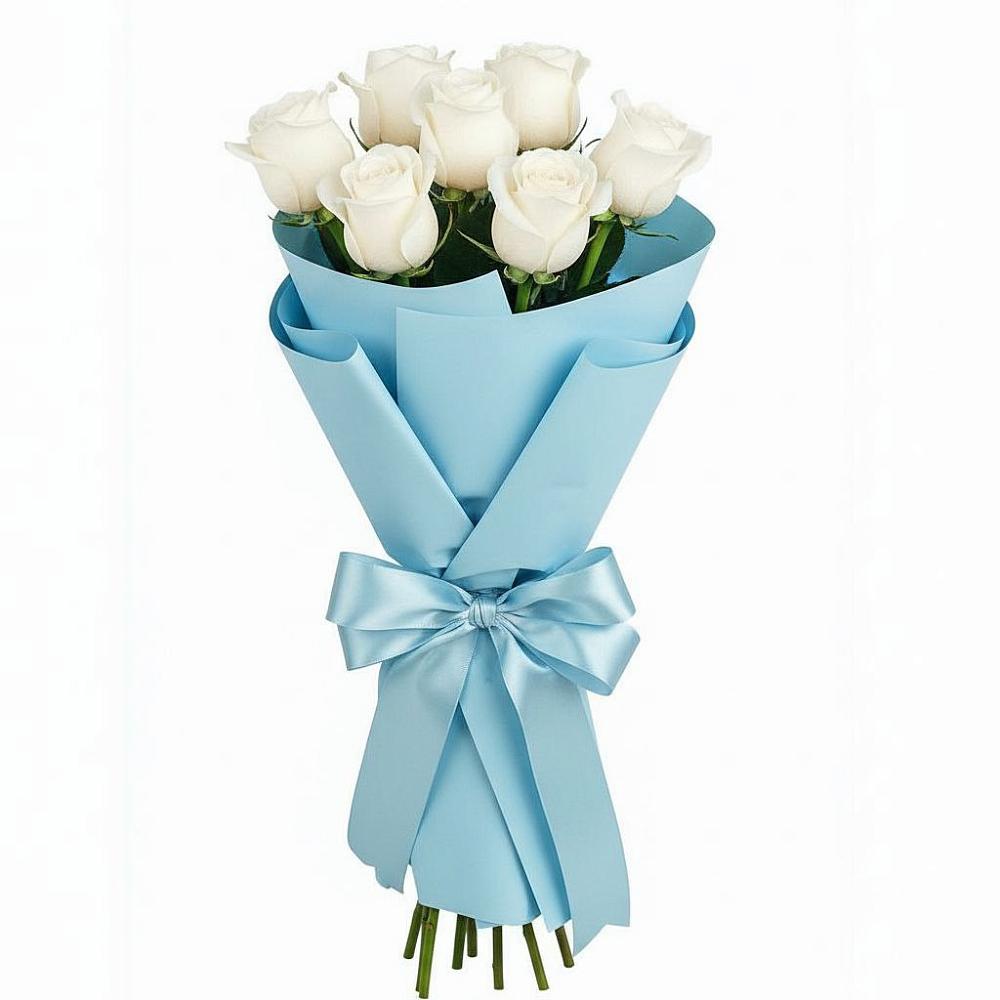 Букет 7 белых роз Проуд в Кабехабле