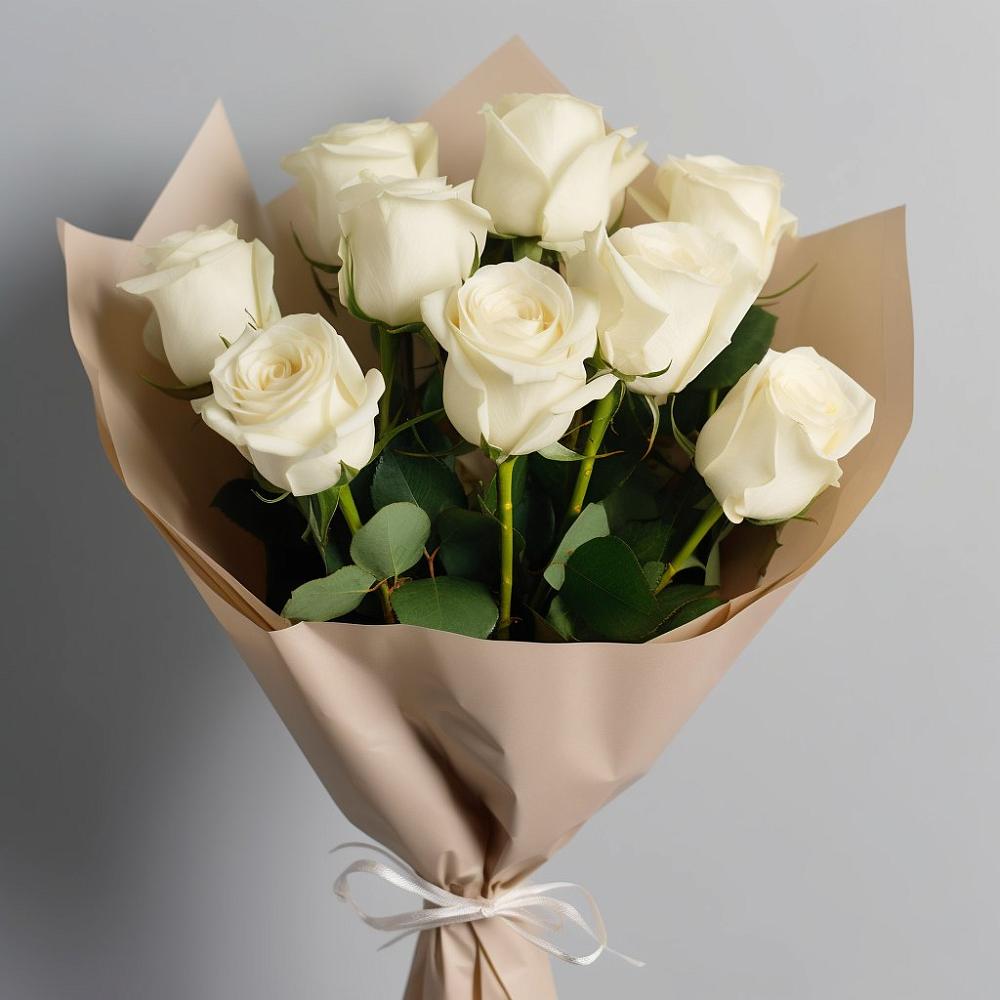 Букет 9 Белых роз Эдлесс Лав в Кабехабле