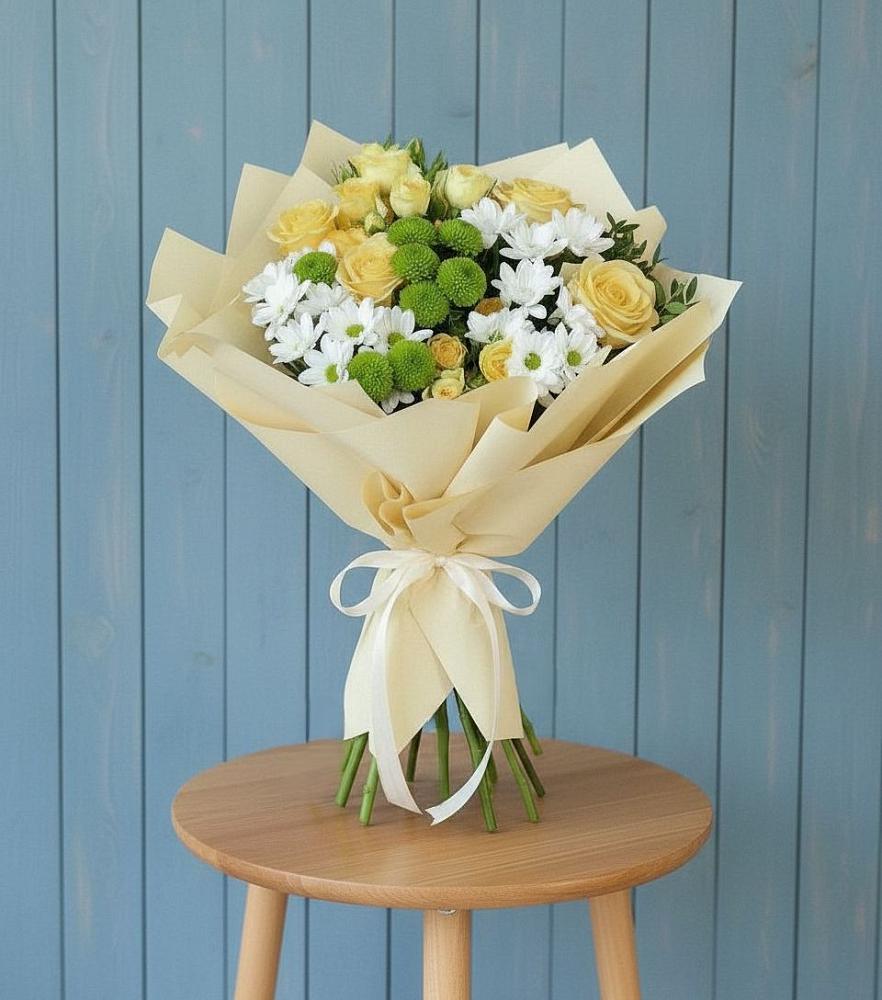 Букет цветов из: Хризантемы и Розы в Кабехабле