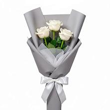 Букет 3 белые розы в Кабехабле