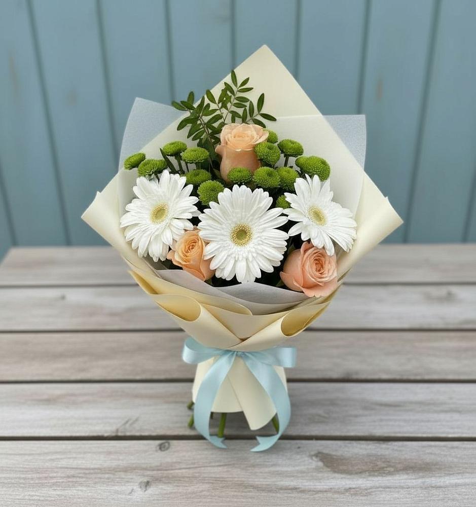 Букет цветов из: Герберы, Розы и Хризантемы в Кабехабле