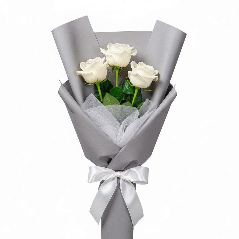 Букет 3 белые розы в Кабехабле