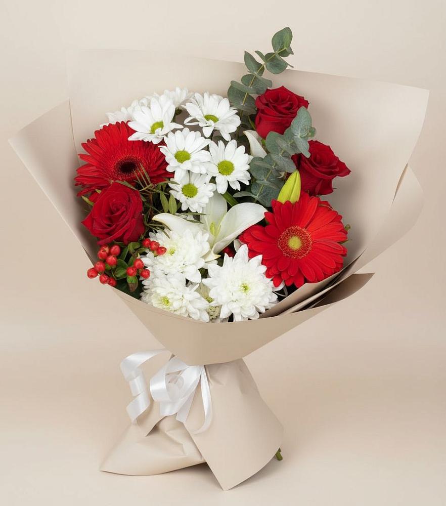 Букет цветов из: Розы, Хризантемы, Герберы и Лилии в Кабехабле