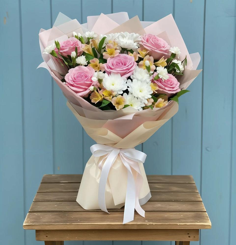 Букет цветов из: Гвоздики, Орхидеи и Розы в Кабехабле