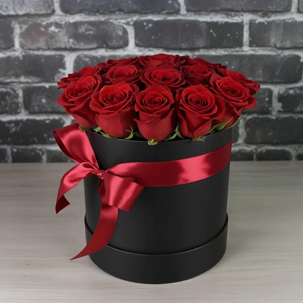 Цветочная композиция из Розы в шляпной коробке в Кабехабле