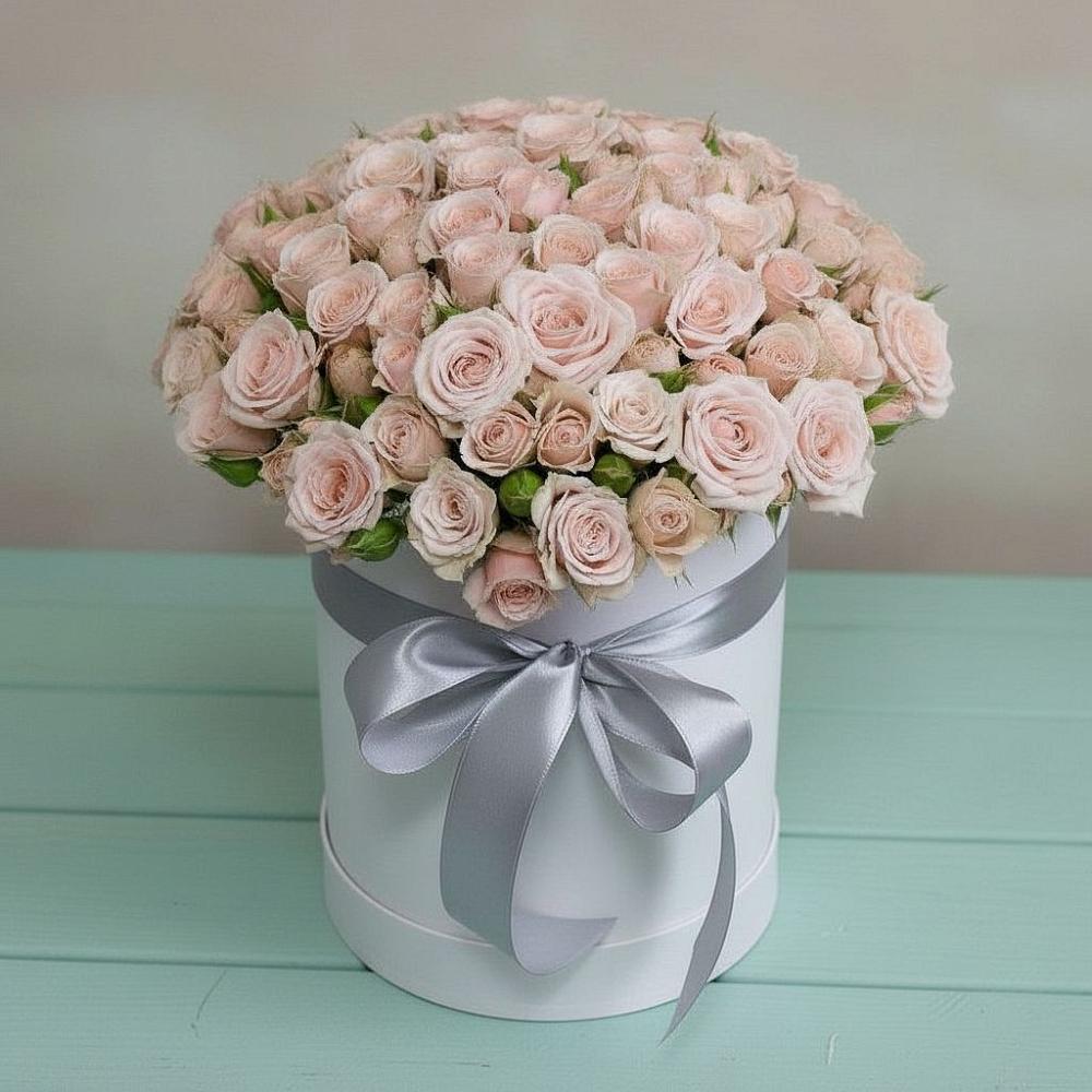 Цветочная композиция из Розы в шляпной коробке в Кабехабле